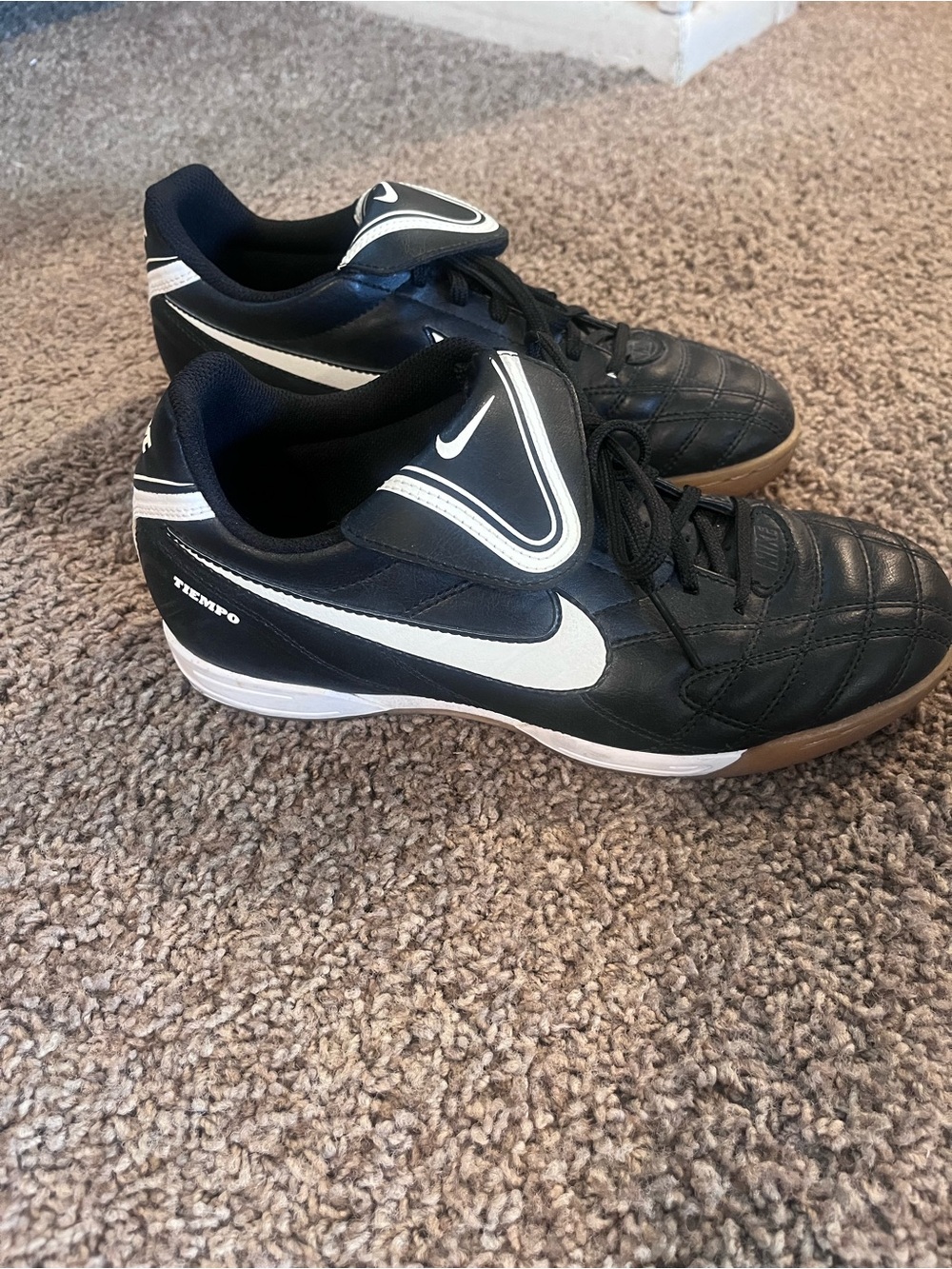 Nike Tiempo Natural III IC Mens Black&White Indoor Soccer Shoes Cleats Sz 6.5